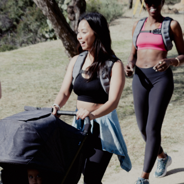 women pushing a stroller rucking